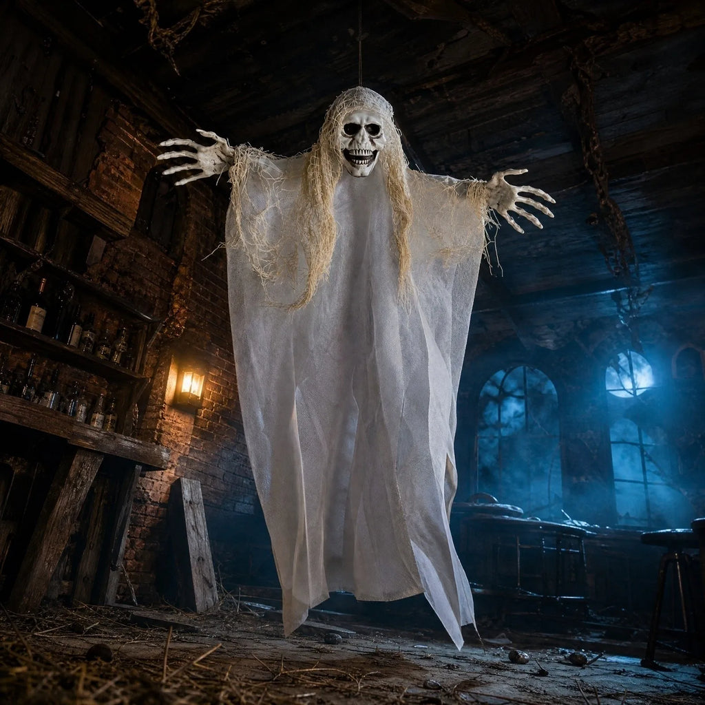 Halloween Decoration Hanging Ghosts Zombies Haunted House Bar Horror Atmosphere Scary Hanging Cloaks Ghosts Party Home Door