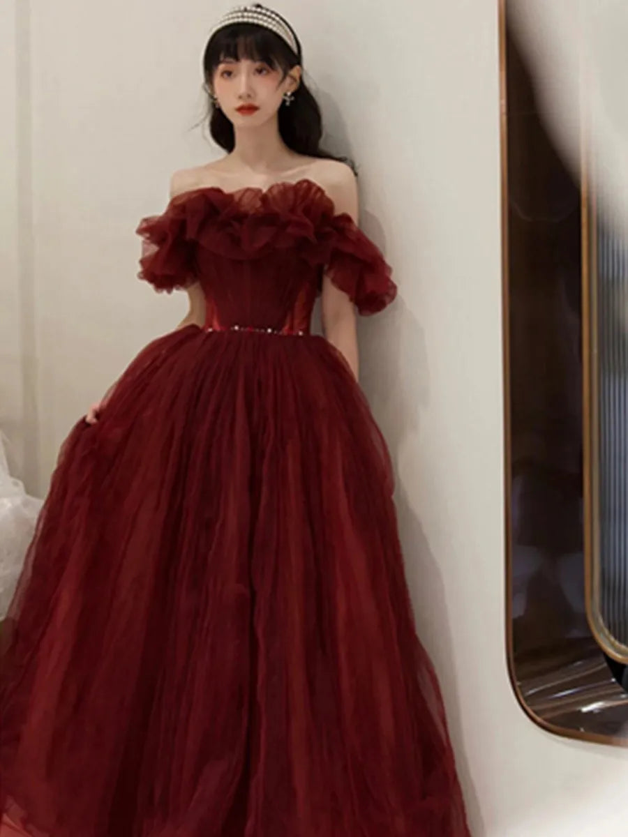 Evening Gowns for Women Elegant Party Prom Gown Graduation Womens Occasion Slender Waist Quinceanera Pengpeng Wedding Dresses