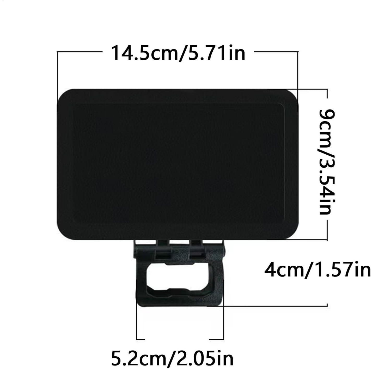 protector solar rectangular negro para teléfono, montaje en el tablero con clip de sujeción para una cubierta de protección contra el deslumbramiento y la radiación UV