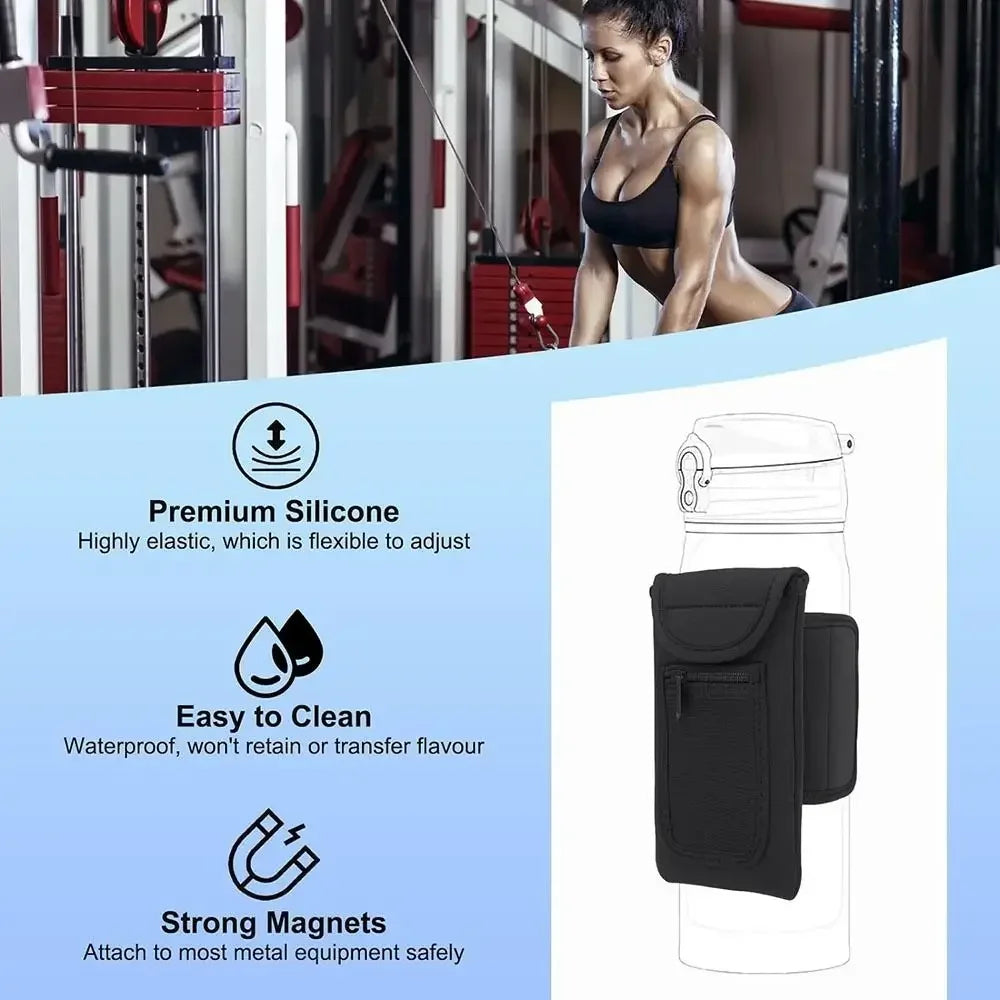 Reusable Gym Accessories Water Bottle Sleeve Waterproof Universal Bottle Holder Bag Elastic Water Bottle Pockets