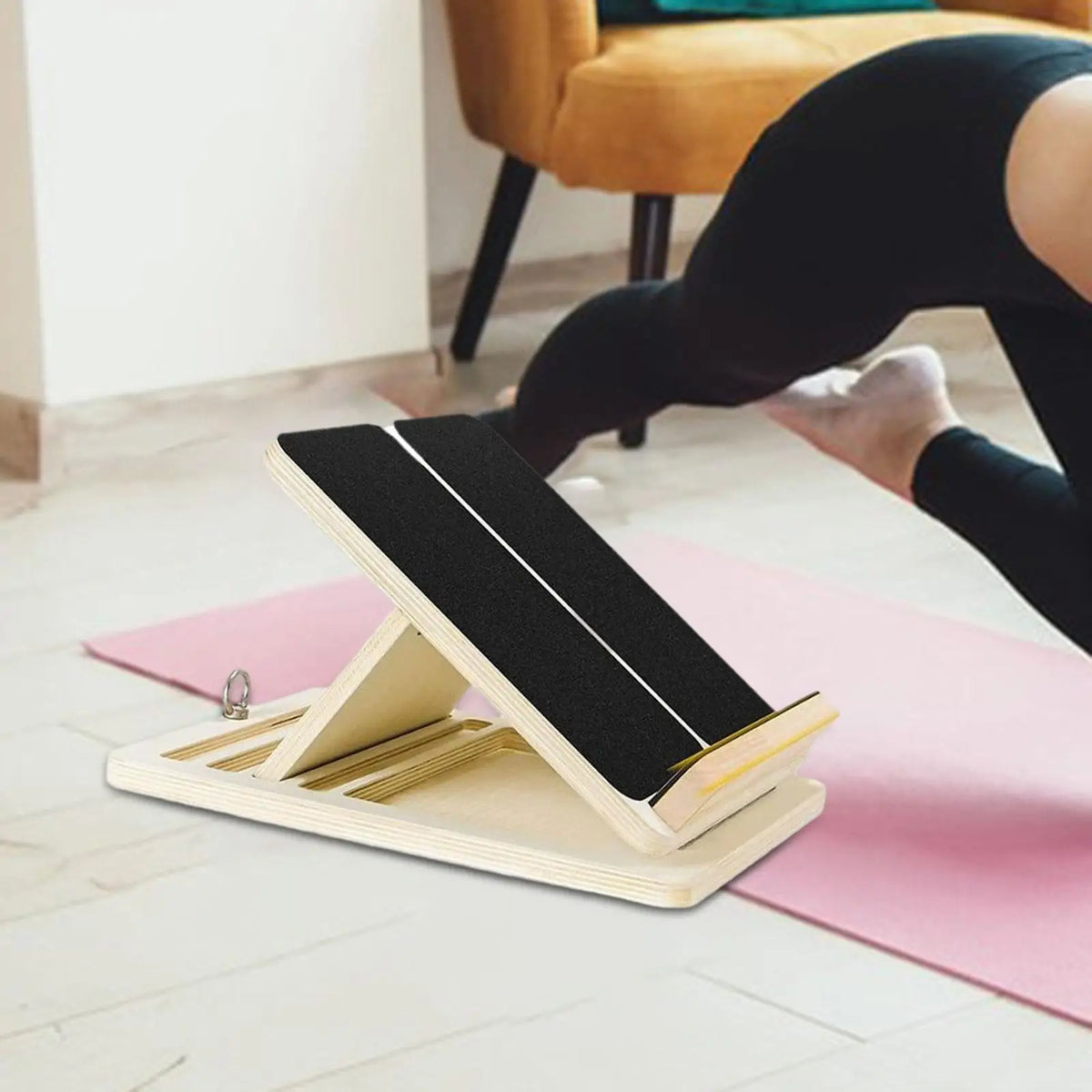 Wooden Slant Board Calf Stretcher Foldable Nonslip Leg Stretch Ankle Exercise Training Equipment for Muscle Building Home Gym
