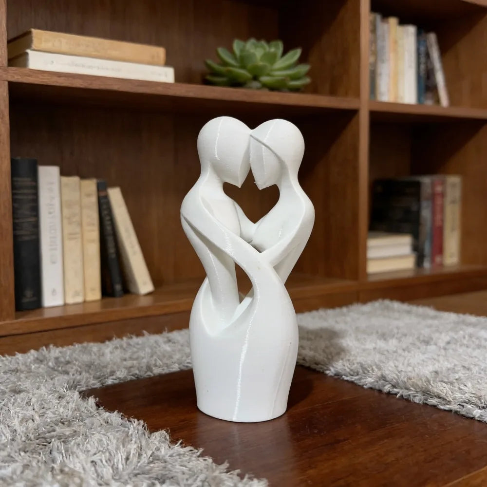 Sculptures of Intertwined Lovers, Modern Minimalist Sculptures of Lovers Embracing Each Other, Valentine's Day Home Decorations