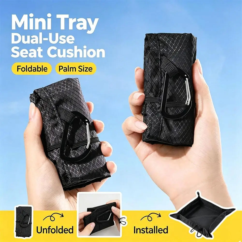 Camping Lightweight Folding Storage Mat,Mini Hiking Seat Mat, Waterproof Camping Gear Tray With Carabiner For Hiking Backpacking