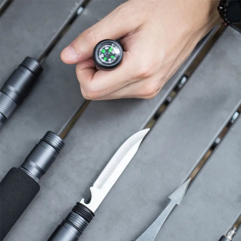 Aluminium Alloy Outdoor Camping Walking Sticks Camping Mountain Climbing Anti-slip Portable Multi-functional Walking Sticks