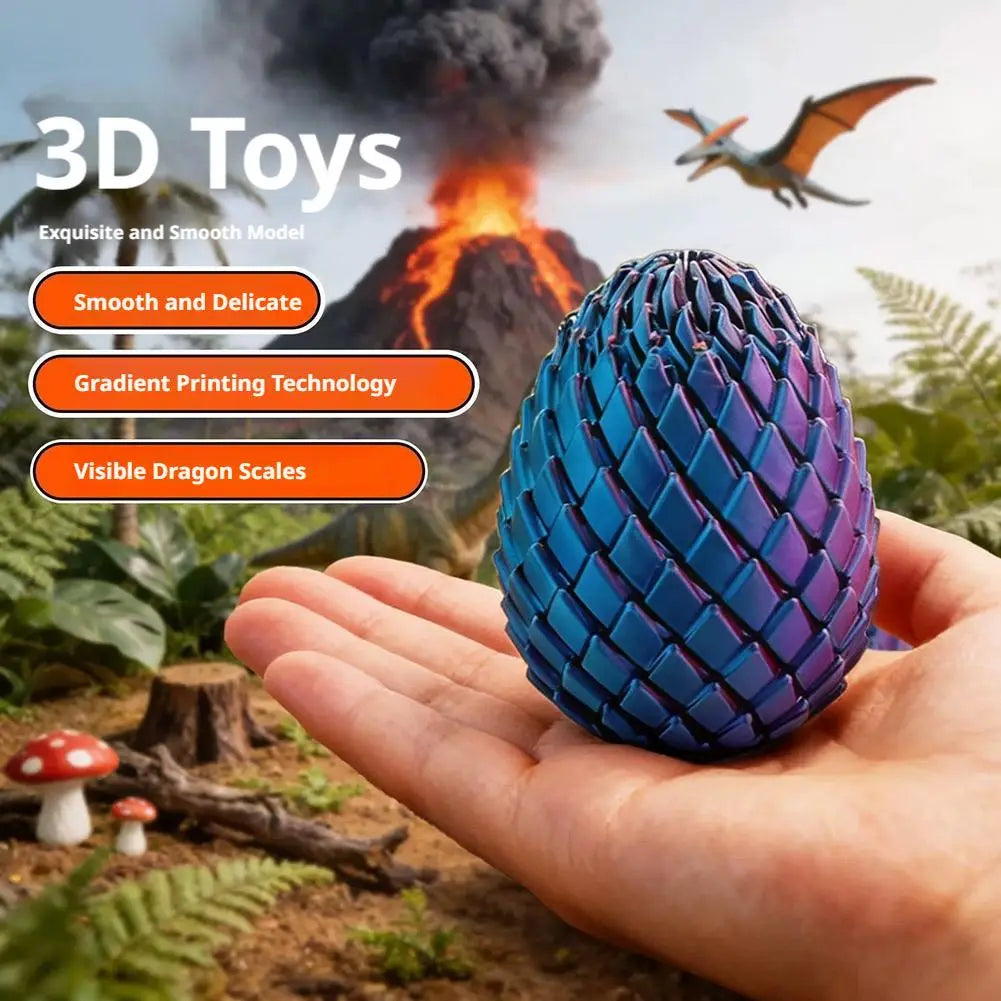 A vibrant blue and purple gradient articulated dragon egg fidget toy with detailed visible scales shown from the front.