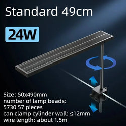 LED Aquarium Lamp Full Spectrum Aluminum Alloy Rotatable Fish Tank Light Aquatic Plants Clip-on Aquatic Lamps Fishbowl Lighting