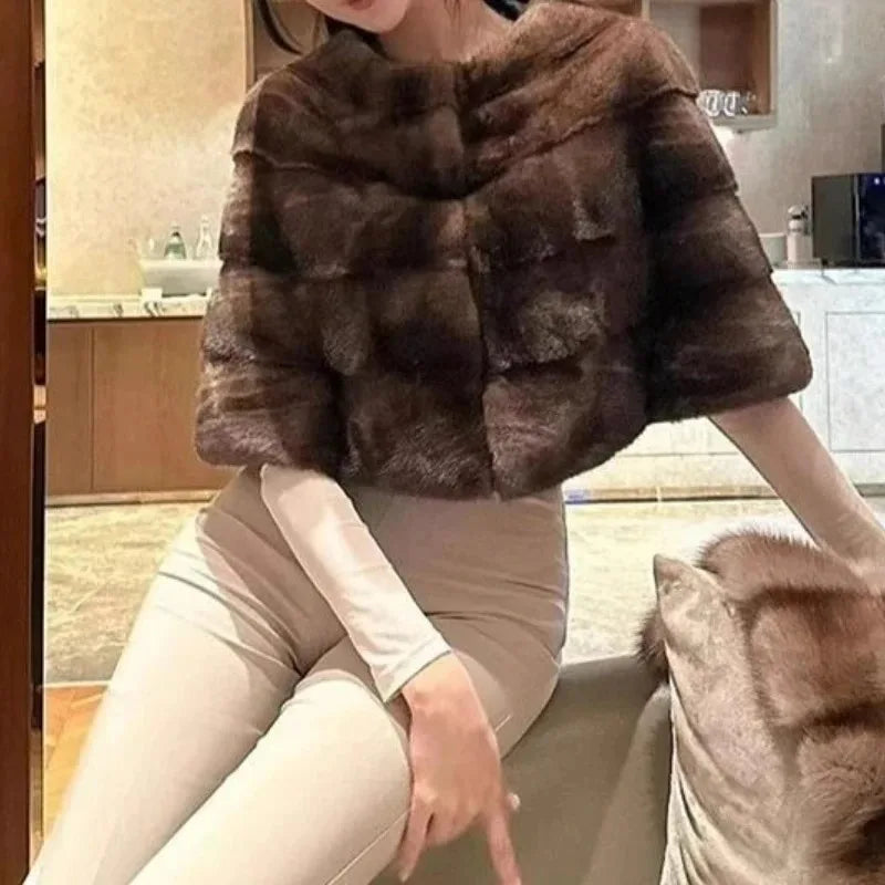 Winter Jacket Woman New in Coats 2025 Autumn and Winter New Short Coat Fur Coat Women's Versatile Short Shawl Fur Blouson