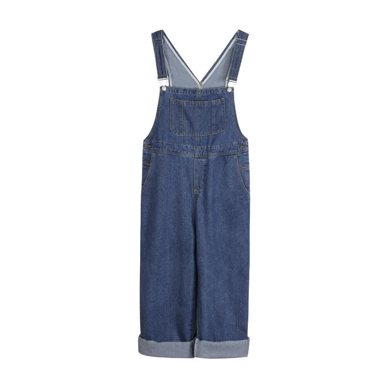 2026 New Women's Casual Wide-Leg Suspender Pants Denim Overalls with Pockets and Hooks Suitable For All Seasons