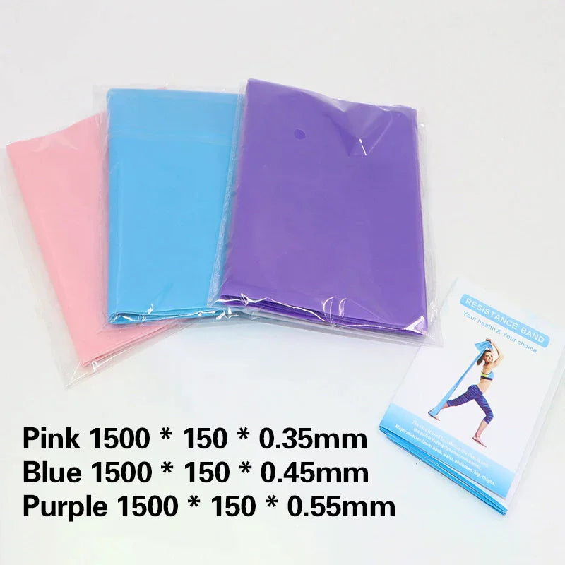 150*15cm Yoga Tension Band Resistance Bands Gym Elastic Gum Strength Pilates Cross Fit Rubber Pull Band Gym Sports Exercise Band