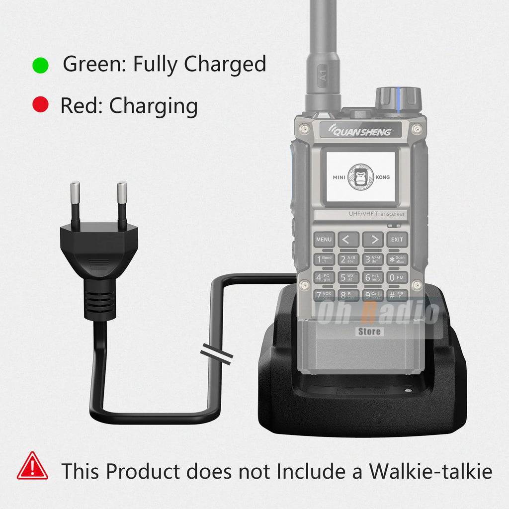 Original Quansheng UV-K1 Desktop Charger UV-K1(8) Battery Charger Fast Charging C-51 Model UV-K5 Charging Base US/EU/UK/AU Plug