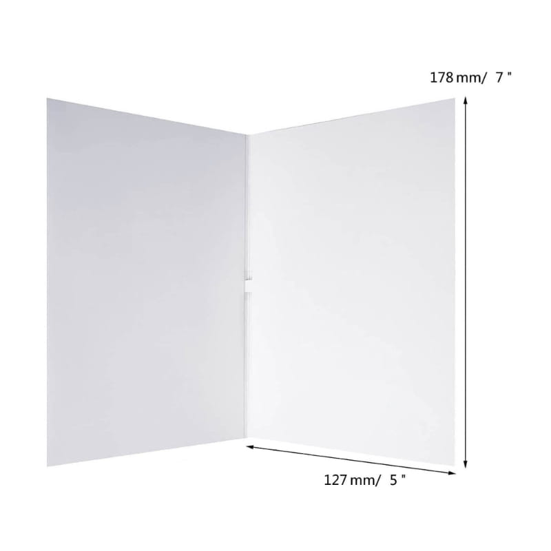 white plain fold-over folder made of paper measuring 178 mm by 127 mm for a recordable voice greeting card wedding diy audio card