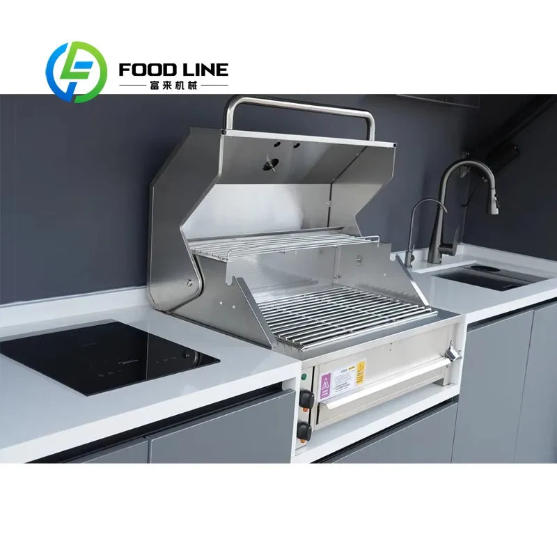 Custom Pergola Hot Sale DIY Outdoor BBQ Modular Kitchen Modern Cabinets Set with BBQ Fridge and Sink Waterproof for Patio Garden