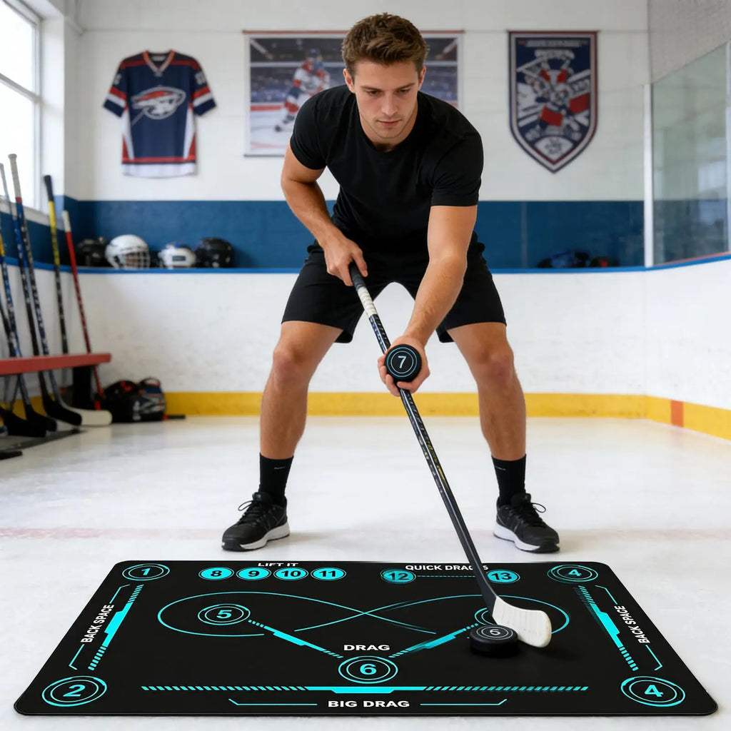 Hockey Training Mat Indoor Outdoor Quiet Non-Slip Large Stickhandling Pad Training Equipment For Adults Kids Soccer Lovers