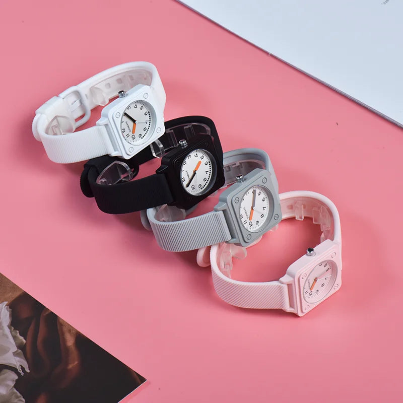 Women's Watches 2025 New Fashion Luxury Brand Women's Watches Silicone Strap Quartz Watches Square Arabic Numeral Dial