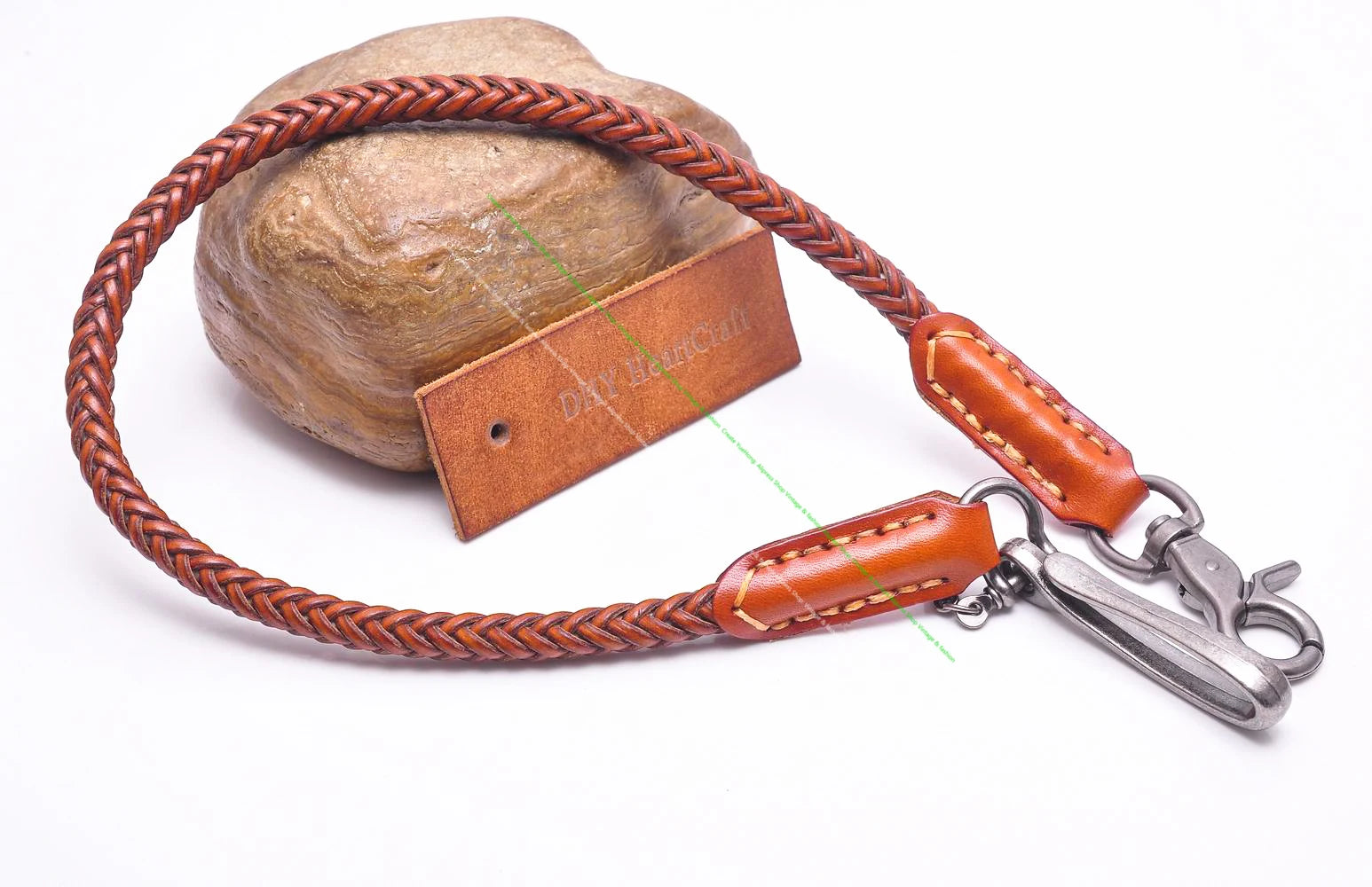 24"Classic Punk Biker Genuine Leather Keychain Jeans Chain Handmade Wallet Chain Waist Chain Men's Rock Clothing Accessories