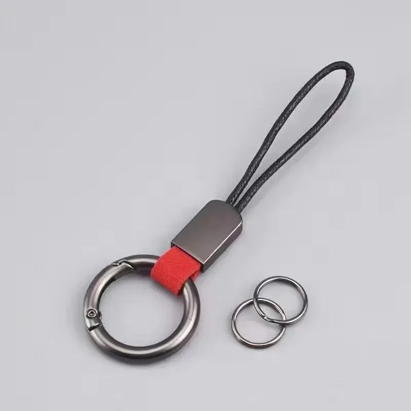 Car Keychain Light Luxury Style Key Ring Universal Key Holder Microfiber Keychain Cowhide Wax Rope Keychain for Most Car Keys