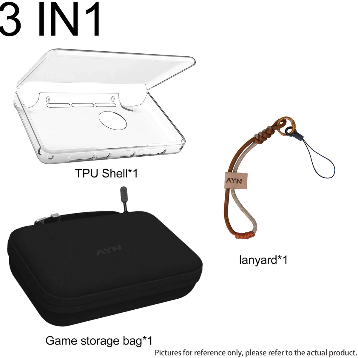 4-in-1 Accessories for AYN THOR Handheld: Tempered Glass Screen Protector, Storage Bag, Protective Shell & More Combo Packs