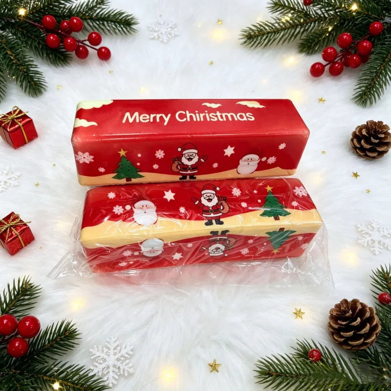 Christmas‑themed Simulated Butter Bar PU Slow‑Rebound Decor Crunchy Squishy Squishies Free Gift Stress Relief Party Favors
