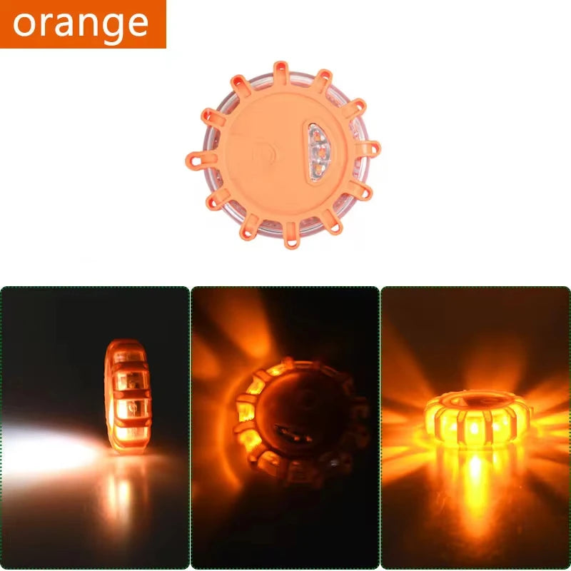 Car Emergency Road Rescue Magnetic LED Strobe Warning Light Safety Flashing Lights Roadside Auto Signal Beacon Lamp Accessory