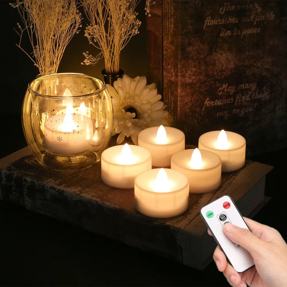 LED Tea Light With/Without Remote Flameless Flickering Candles Electronics Battery Operated Votive Light Home Table Party Decor