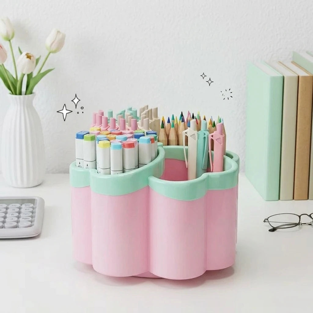 New Desktop Storage Box with 4 Compartments Organizer for Office Desk Stationery & Sundries