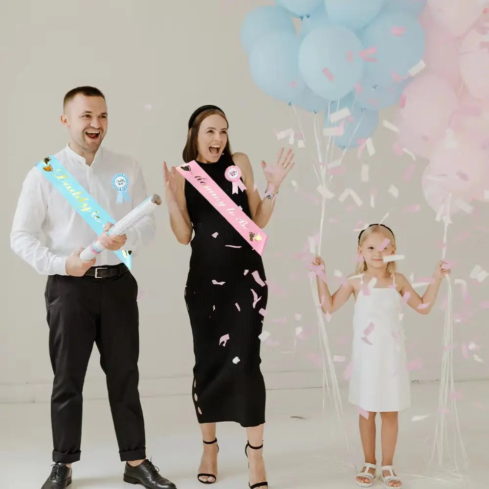 Baby Shower Mom To Be Sash And Tinplate Badge Daddy To Be Combo Kit,Baby Gender Reveal Party Gifts