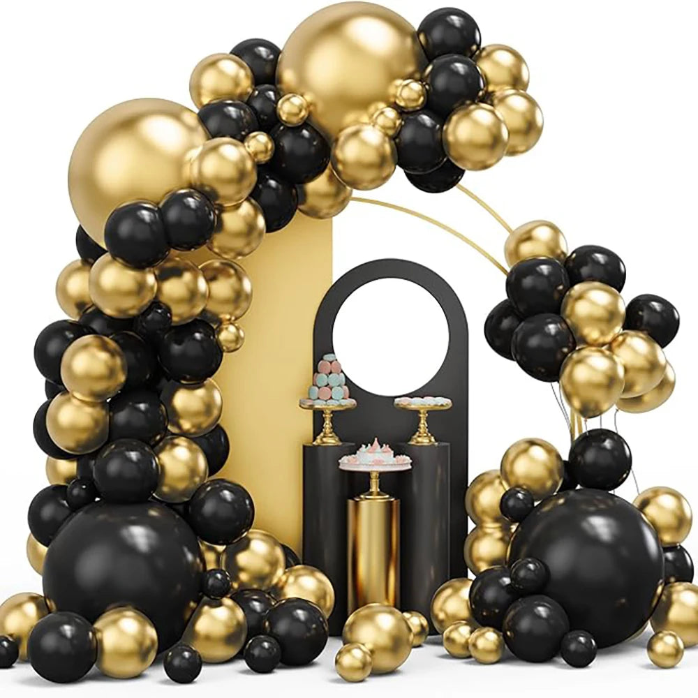 18th Birthday Party Decor Balloons Garland Black Gold Latex Balloon Arch Kit New Year Graduation Baby Shower Wedding Decoration