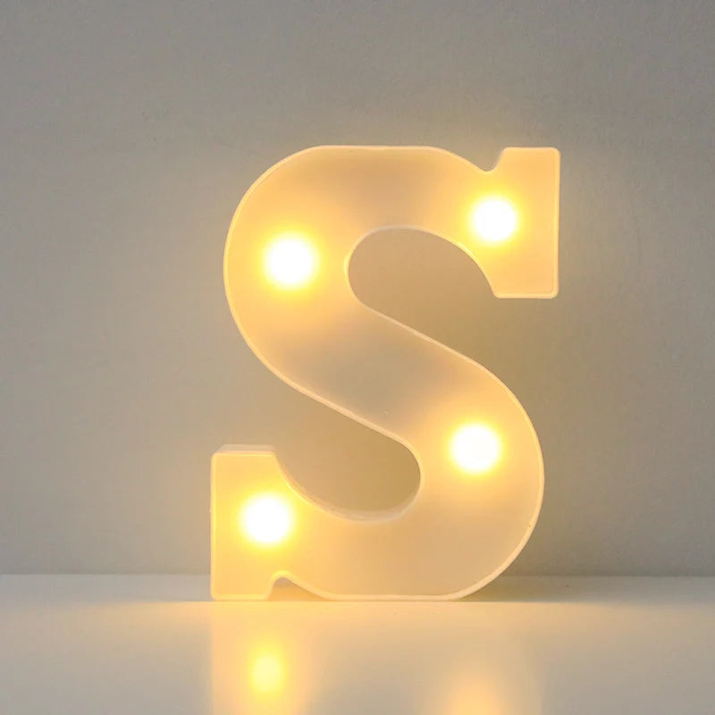 Alphabet LED Letter Lights Luminous Number Lamp Battery Night Light for Wedding Birthday Christmas Party  Home Decoration
