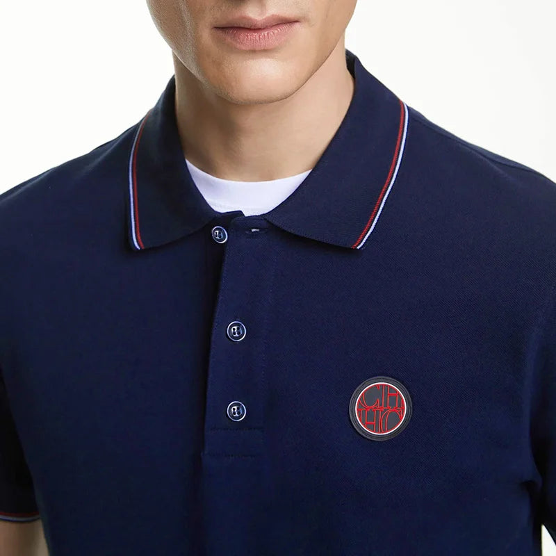 Men's Polo Tops Summer Fashion Business Men Pure Cotton Polo Top Casual Fashion Commuter Versatile Solid Color Men's Tops