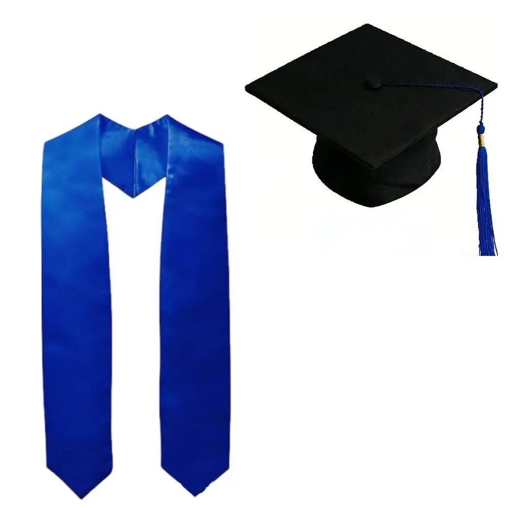 Solid Color Graduation Season Set Bachelor Cap Doctor Cap Graduation Sash Shawl Shoulder Shawl Satin Fabric