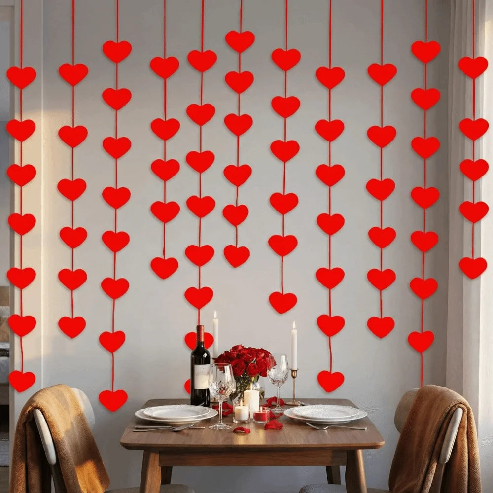 Romantic Love Flower Hanging Curtain Decorations Party Supplies Valentine's Day Hanging Ornaments String Garland DIY
