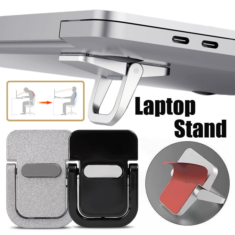 Silberner und schwarzer magnetischer Mini-faltbarer Laptopständer im 2er-Set mit elegantem, minimalistischem Design