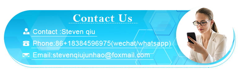 A blue contact us banner with white text featuring a woman in glasses holding a smartphone showcasing moissanite clip on earrings made of 925 sterling silver.