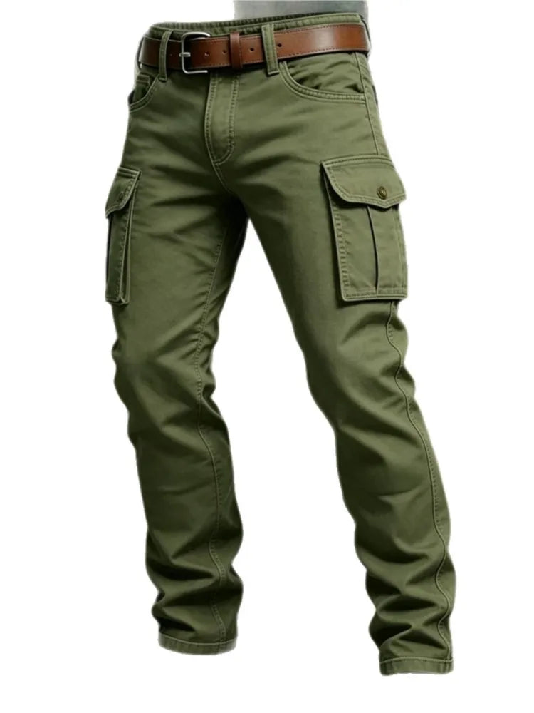 New Wear Resistant Work Pant Man Multi-pocket Straight Cargo Trousers Outdoor Jogging Tactical Pants Spring Fall Casual Trousers