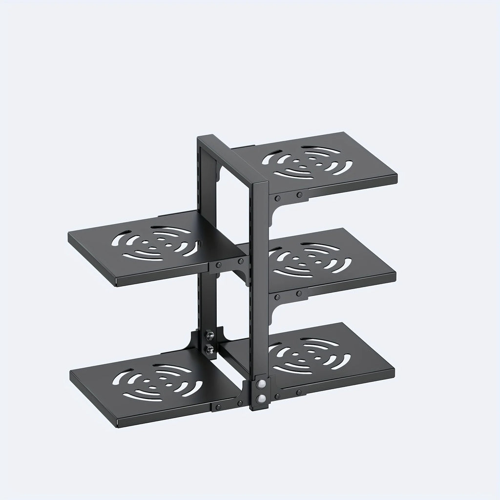 Kitchen Counter Pot Rack, Multi Tier Metal Pan Organizer, Freestanding Corner Cookware Storage Holder for Pots Pans