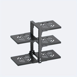 Kitchen Counter Pot Rack, Multi Tier Metal Pan Organizer, Freestanding Corner Cookware Storage Holder for Pots Pans