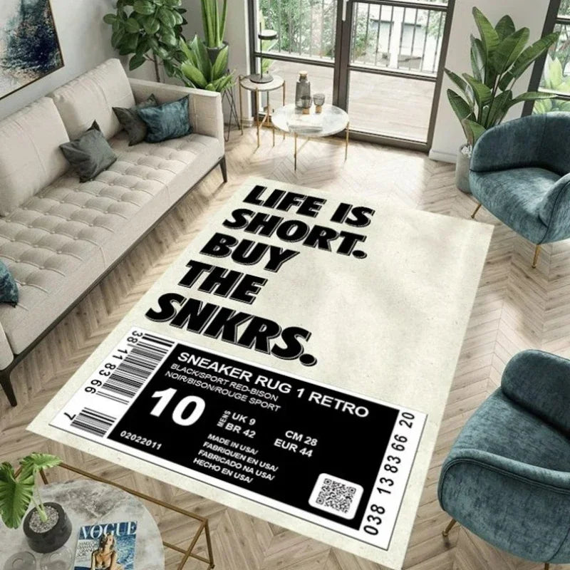 Sneaker Rug Bedroom Decor Carpets Leisure Area Carpet Sofa Soft Floor Mat Bedside Non-slip Rugs Doormat Birthday Gift for Him