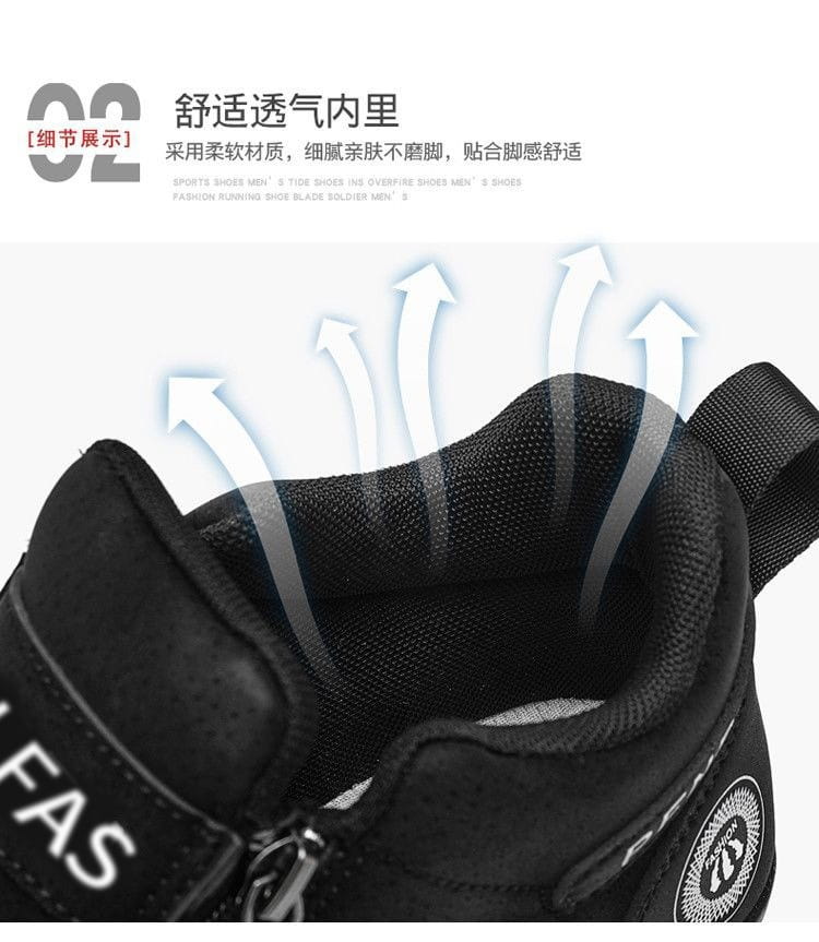 Schwarzer Herren-Casual-Sneaker aus Wildleder zum Hineinschlüpfen mit Zipper-Verschluss, mit weichem, atmungsaktivem Innenfutter und Reißverschluss