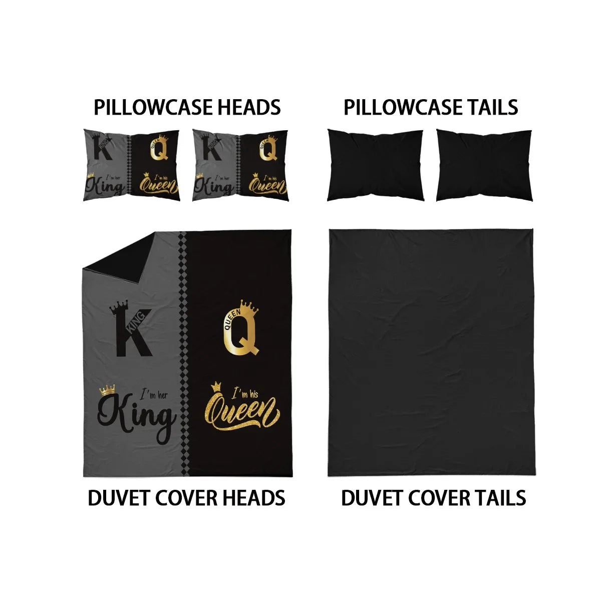3pcs Bedding Set King Queen Size Pattern Dark Color Cover with 2 Pillowcase Single Double Soft Cover for Bedroom Decor
