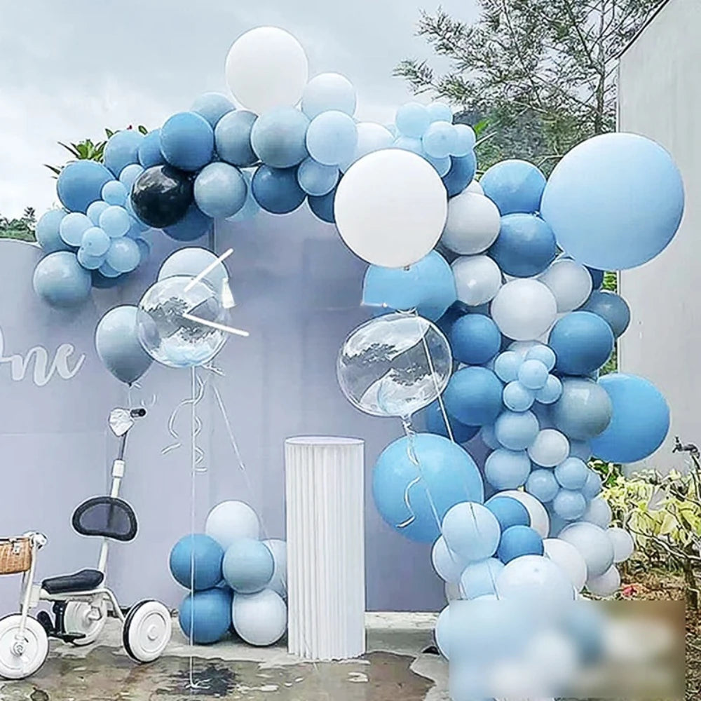 Blue Balloon Garland Arch Kit Happy Birthday Party Set Decorations Confetti Ballons Baby Shower Baloon Wedding BG Decor Globos