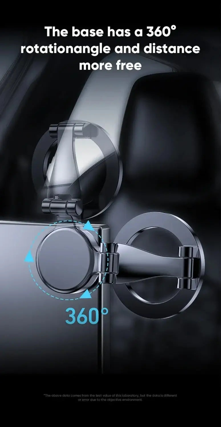 Chrome finished aluminum alloy phone holder with 360 degree rotating articulated car mirror mount for secure phone stand use