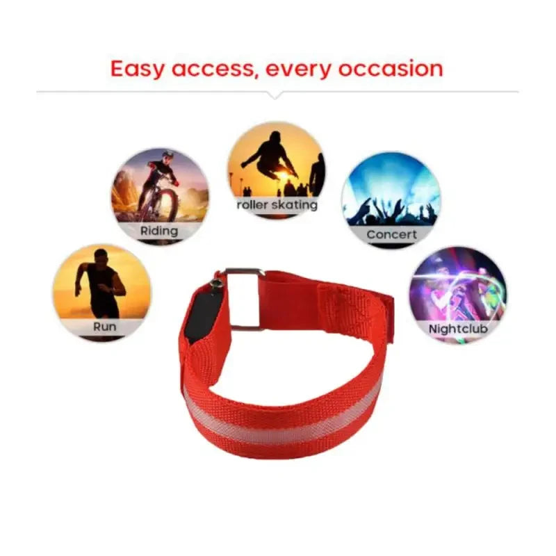 Outdoor Sports Armband LED Light Night Running Safety Belt USB Rechargeable Arm Leg Warning Wristband Cycling Bike Bicycle Light