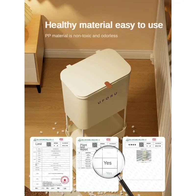 Layered Baby Storage Organizer, Openandshut Trash Can, Multiscene Portable Rack, Multilayer Large Cabinet in Bedroom, Versatile