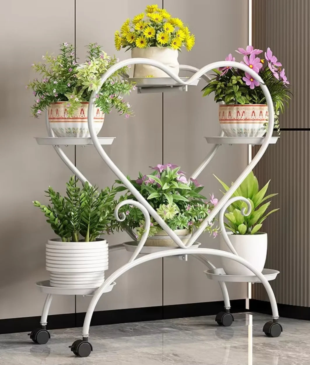5/6/9 Pots Metal Plant Stand Flower Pot Display Rack Planter Shelves Indoor Storage Shelf For Home Balcony Living Room Garden