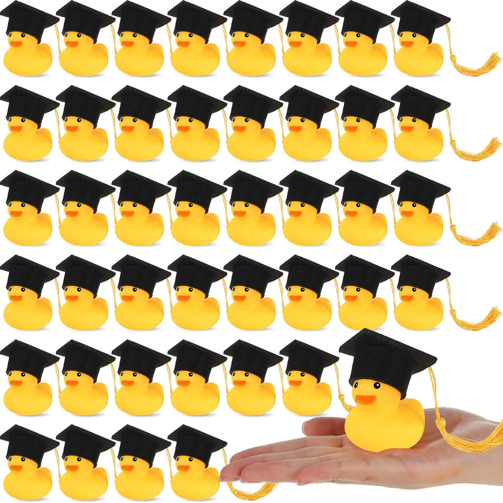 24/48Pcs Graduation Rubber Ducks with Grad Cap Rubber Duck Graduation Party Duck Graduation Cap Duck for Student Graduation
