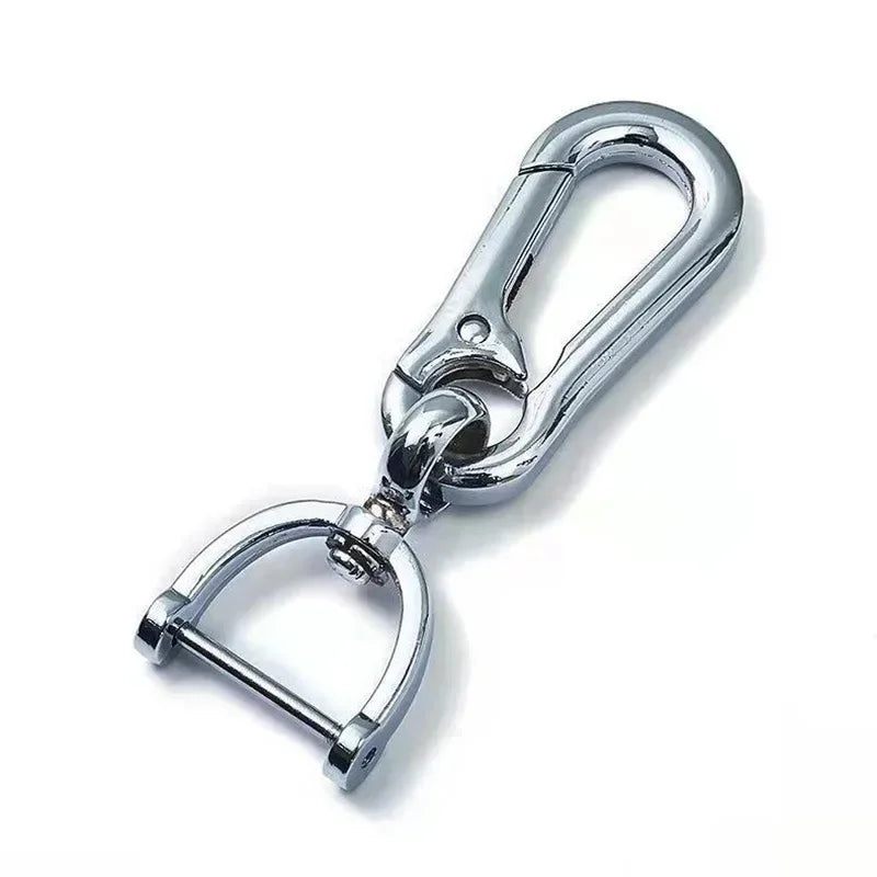 Stainless Steel Car Keychains Strong Carabiner Shape Keyring Climbing Hook Keychain Man Unisex Gift Auto Interior Accessories