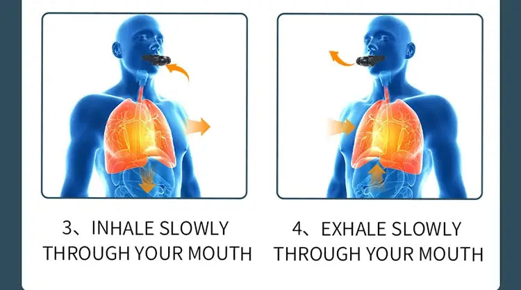black mouthpiece made of durable material for breathing exercises in respiratory trainer lung fitness device