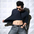 Men's T-Shirts Long Sleeve V Neck T Shirt 2026 MRMT Men Polyester T-Shirt Solid Color Slim Tight Man T Shirt For Male
