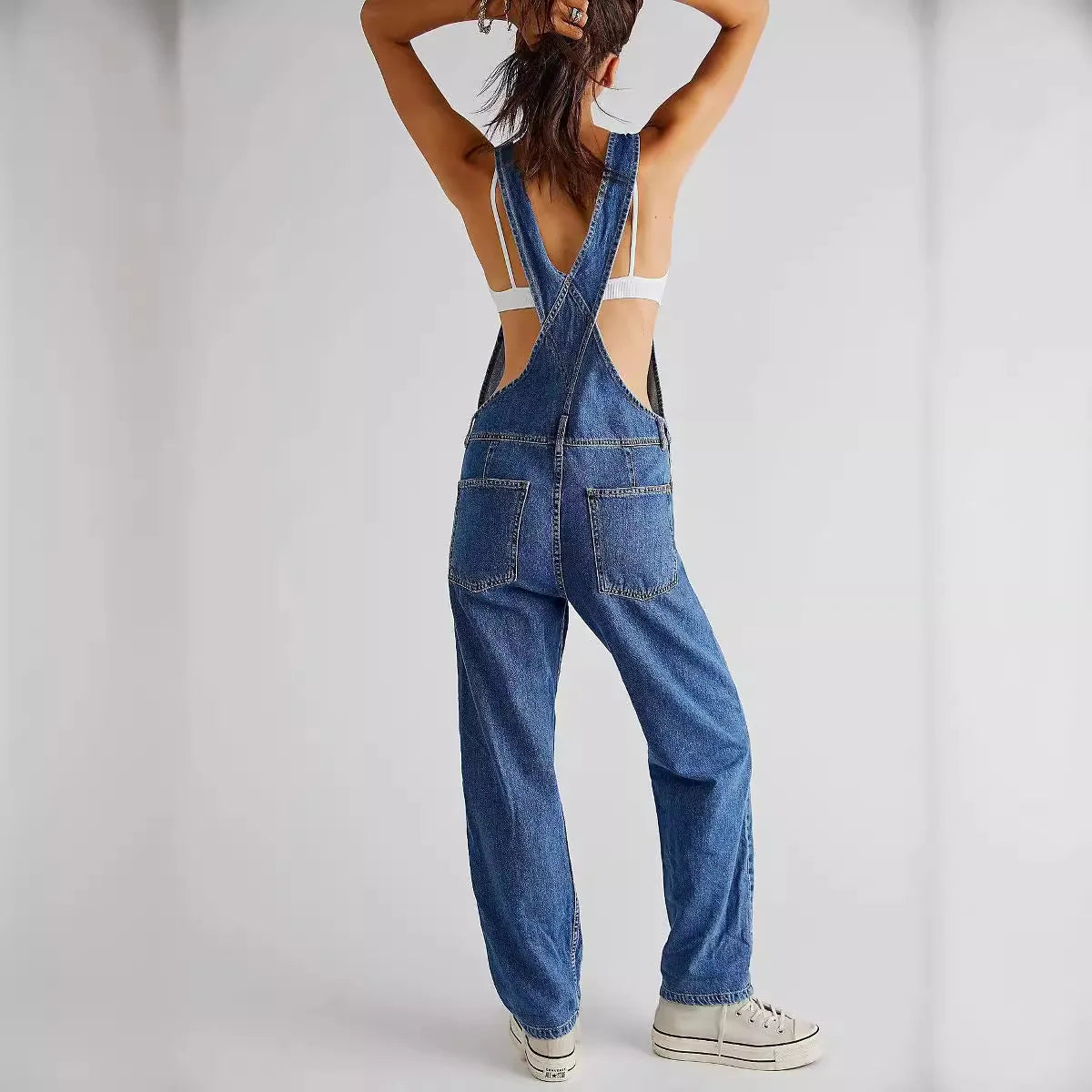 2026 Casual Wash Loose Denim Overalls Women's Denim Overalls