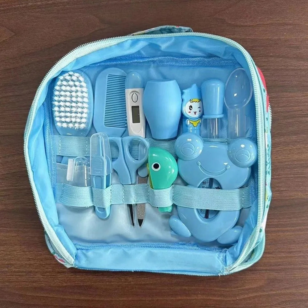 13Pcs/Set Multi-functional Baby Care Kit Nasal Aspirator Hair Wash Brush Newborn Care Essentials Nail Clipper Comb